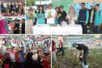 Masyarakat Lubuk Besar Ramaikan Jalan Sehat, Pelayanan Terpadu, Hingga Tanam Pohon Bersama