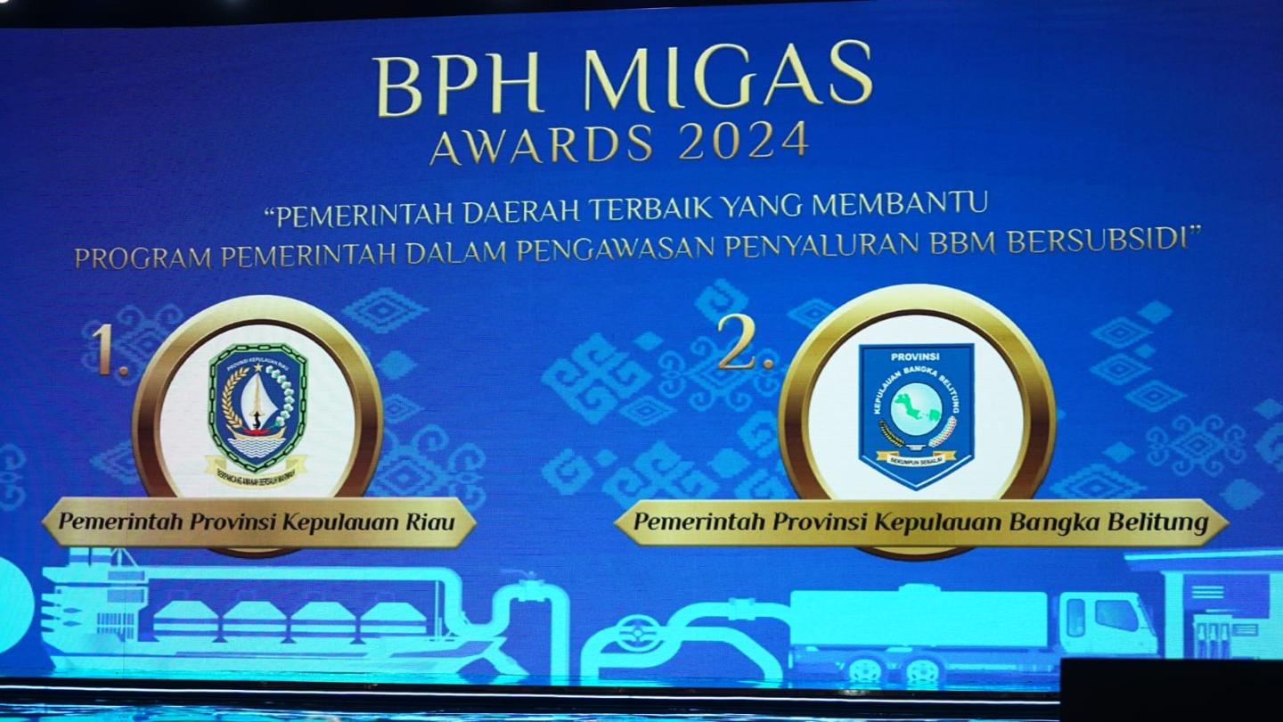 Pemprov Kep. Babel Raih Penghargaan Pemerintah Daerah Terbaik dari BPH Migas Award 2024