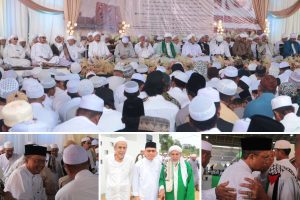 Bupati Bangka Tengah Khusyuk Munajatkan Doa pada Acara Haul di Desa Beruas